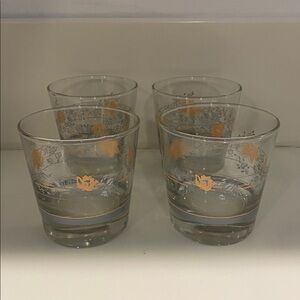 VINTAGE Corelle Apricot Grove 8 oz Juice Glasses Set of 4